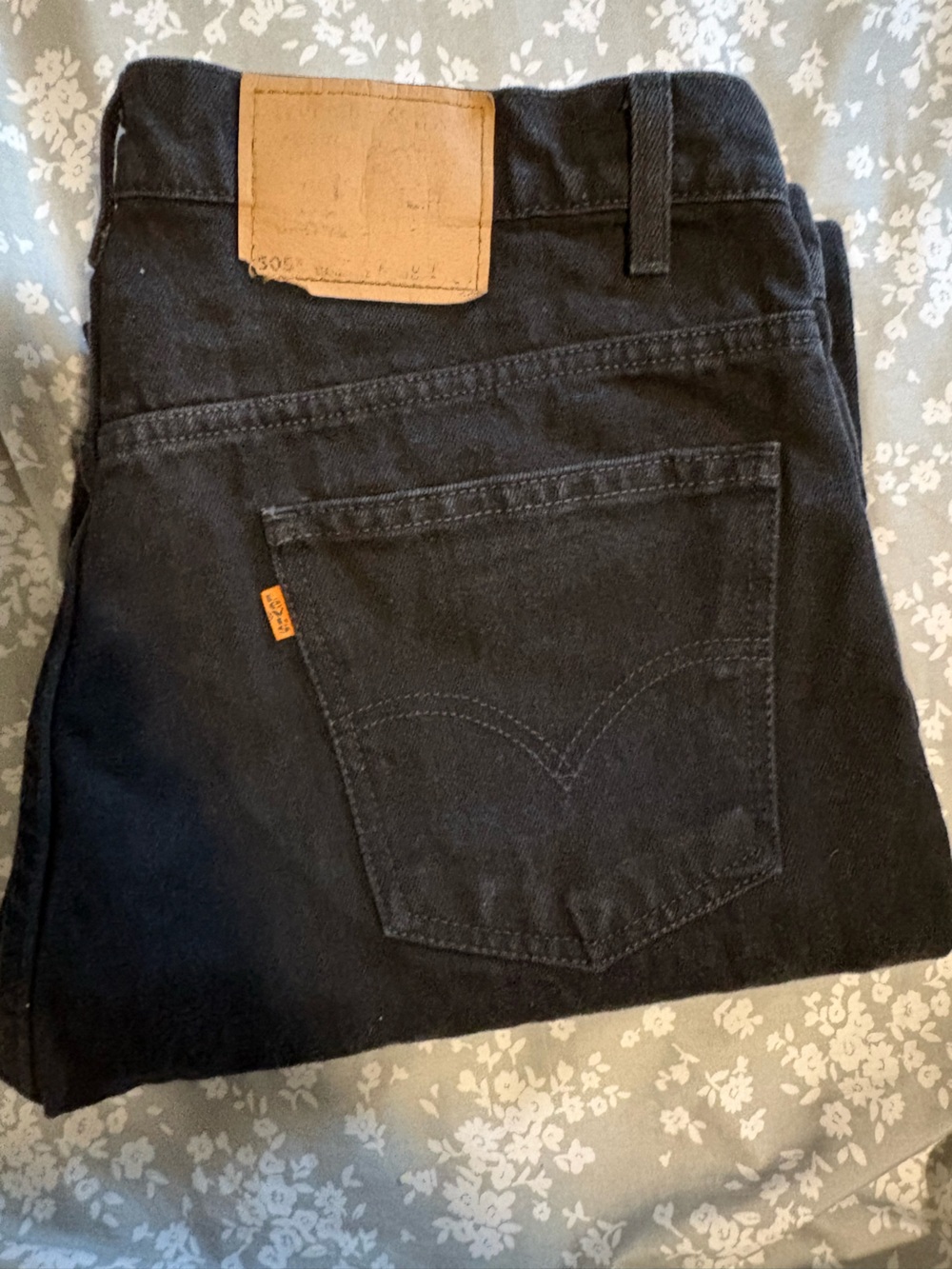 Vintage Levi’s 505 Orange Tab Faded Black Straight Leg Jeans 38x30